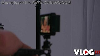 kama oxi bares shaved pussy and small tits after photoshoot then rides big cock cowgirl