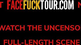 Blonde Latina Big Tits Slut Chokes on Monster Cock for Rough Throat Fuck Facial Cumshot!