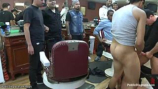 blonde spinner double penetrated hard in public get punished?!