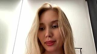 maria thull slowly rips her clothes in hot blonde striptease