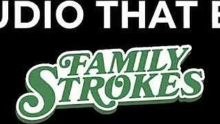 Busty slut Lena Paul rides big cock cowgirl style then takes doggystyle pounding outside on Teamskeet 4th of July