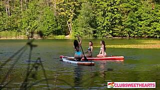 3 girls 1 sup at clubsweethearts cute shaved teens lick pussy outdoors group fingering kissing