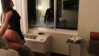 Having fun in see-through dress? Bent over ass flash in hotel public turns slutty quick 😏