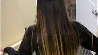 Having fun in see-through dress? Bent over ass flash in hotel public turns slutty quick 😏