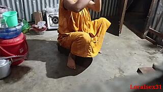 Local Indian girlfriend bends over for black cock doggystyle anal in house