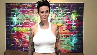 Short-Haired Chick With Big Tits Intensely Sucks A Massive Cock