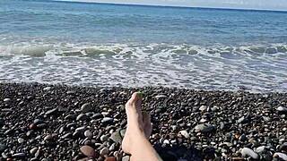 Dominatrix Nika's Sea-Salted Feet and Toes on the Beach