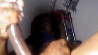 this guy oils up his long black cock and jerks off until he cums hard.