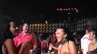 Showing ass and pussy at carnival, letting hands in