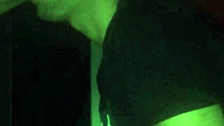 A guy slips his cock through the glory hole for a hot cumshot.