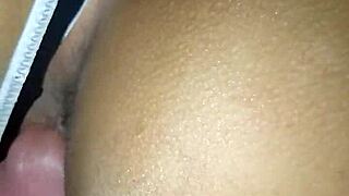 I was recordin my cuz while she was touchin herself. She licked her pussy an came hard.