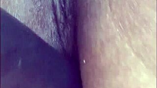 Redhead with big ass penetrates herself with dildo and toys during masturbation. She moans loudly in the process.