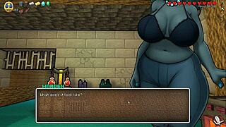 Creeper girl and piglette gave me a deepthroat blowjob in Hornycraft