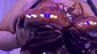 Chocolate Tits Covered in Wild Ebony Action