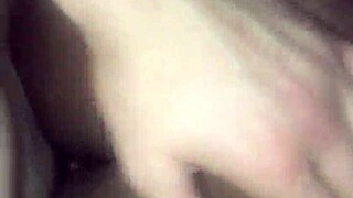 Fat ebony ass pounded hard by white cock in creampie.