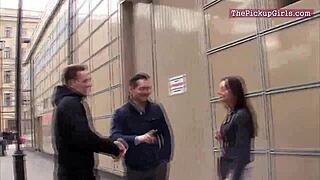 sexy babe feels intense pleasure getting pounded doggystyle in threesome