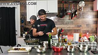 Kitchen orgasms explode in raw passion