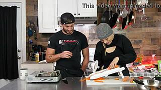 Kitchen orgasms explode in raw passion