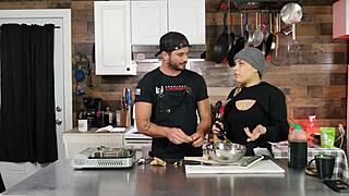 Kitchen orgasms explode in raw passion