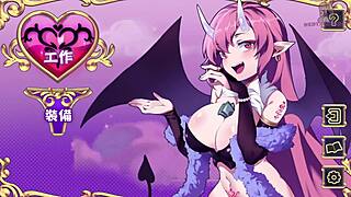 succubus riding hard in this hentai game, big tits bouncing wildly