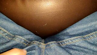 Woman peeing in the kitchen