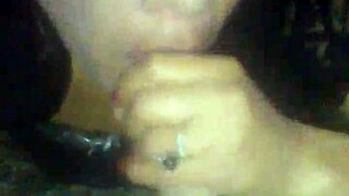 Slut Sucks His Cock Hard!