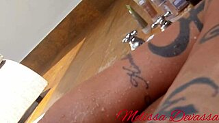 melissa devassa and clarkes boutaine jerking off with feet for foot fetish fans, pov masturbation.