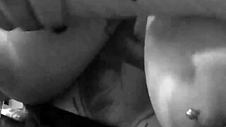 Latina's wet titty play with piercing