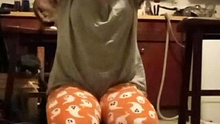 Intense grey tee workout session