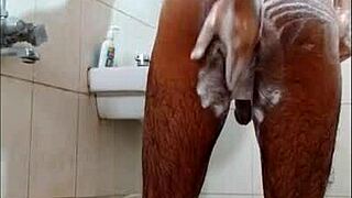 Dude Jerks Off In The Shower And Cums Hard!