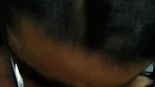 This ebony babe in glasses sucks and swallows cum like a pro!