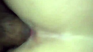 Lil slut bent over in intense doggystyle interracial fucking