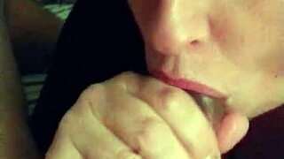 Step aunt sucks cock eagerly