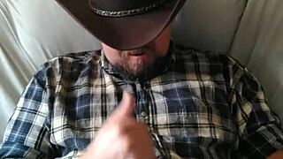 Gay Cowboy Masturbating to Orgasm