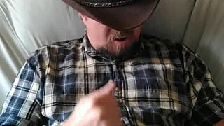 Gay Cowboy Masturbating to Orgasm
