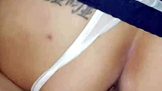 Mexican babe drilled hard in vagina by Asian guy. Interracial pounding until he finishes inside.