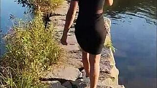 a nice and enjoyable time swimming in the river