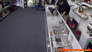 pawning amateur babe sucking dick in the store. she gets wild behind the counter.