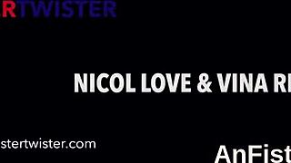 naughty lezzies fist fucking tight holes 😈