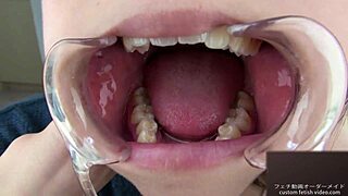 Teeth Fetish Focus with Saliva and Tongue Play