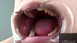 Teeth Fetish Focus with Saliva and Tongue Play