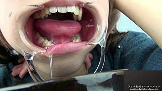 Teeth Fetish Focus with Saliva and Tongue Play