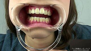 Teeth Fetish Focus with Saliva and Tongue Play
