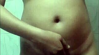 Desi Girl Fingers Herself in the Washroom Under the Shower.