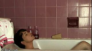 i'm a nude twink jerking off in the bubble bath, feeling so good