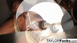 taylor strips nude in hotel room for solo masturbation session with focus on her ass and tits