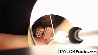 taylor strips nude in hotel room for solo masturbation session with focus on her ass and tits