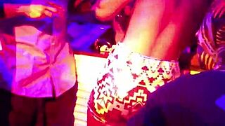 Girl Sits on Ciroc Bottle While Eating Girl Out on Stage