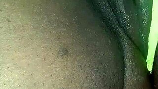 ebony wife fingers wet shaved pussy intensely