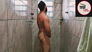 latina masturbates monster cock to orgasm in basic jerk